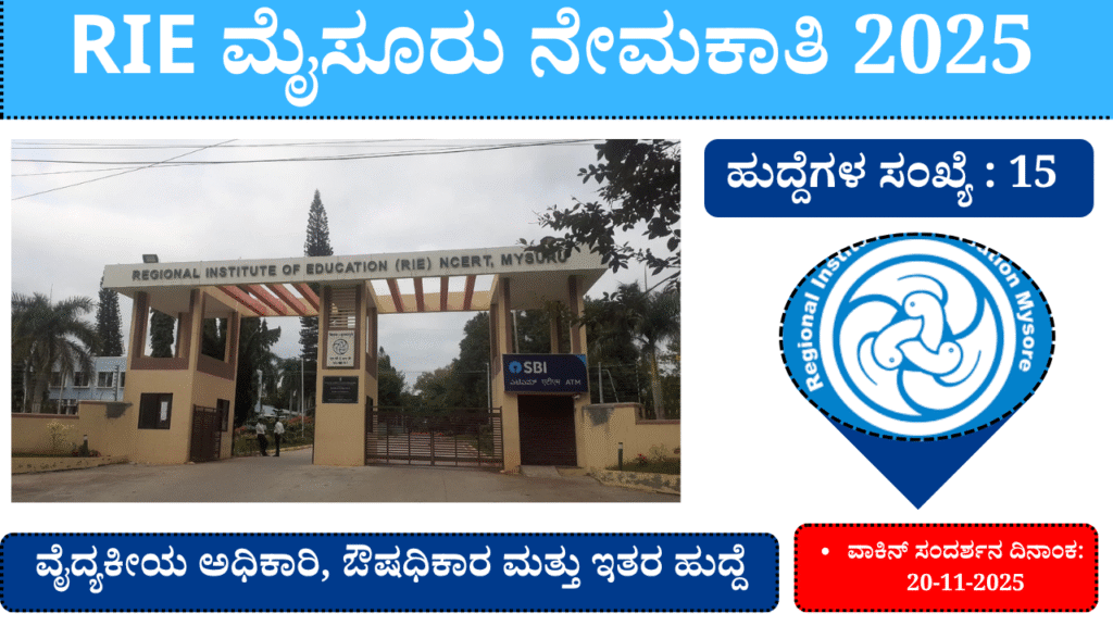 RIE Mysuru Recruitment 2025