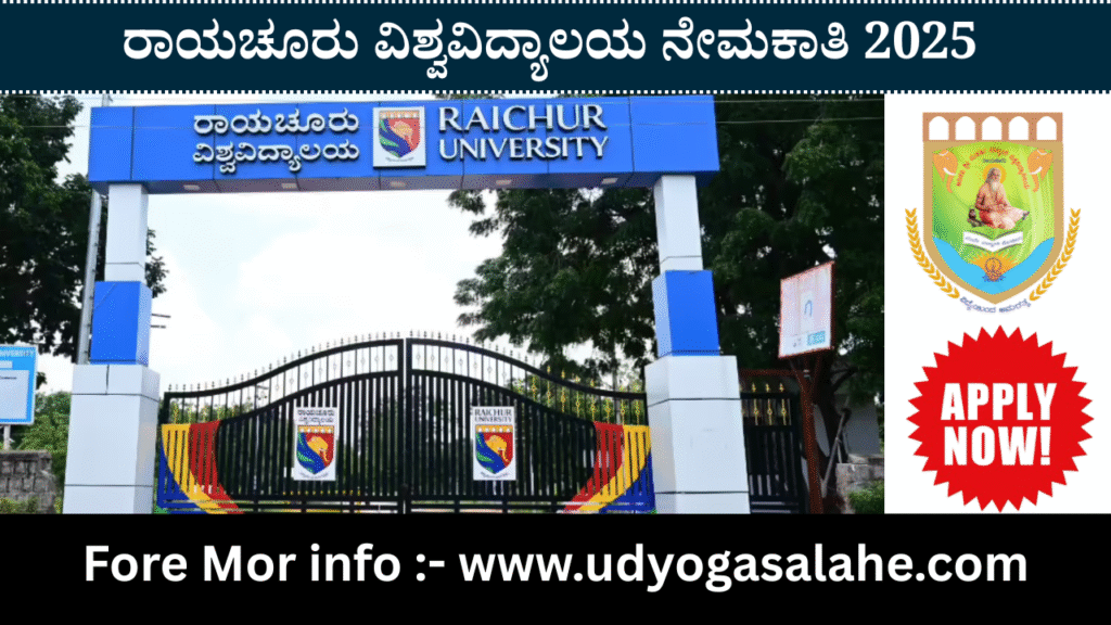 Raichur University Recruitment 2025